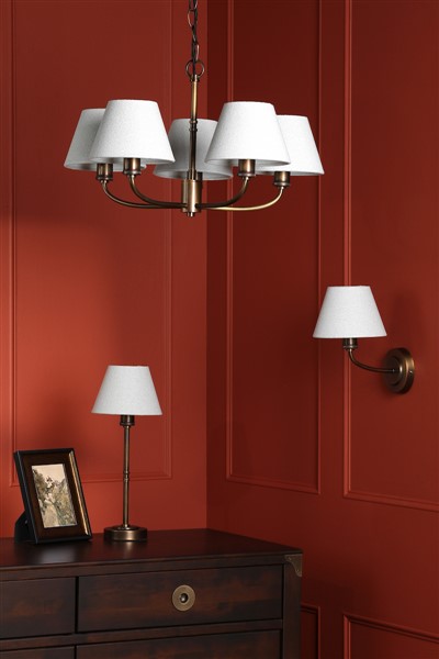 (image for) Laura Ashley Denston 5 Light Pendant Antique Bronze With Shade